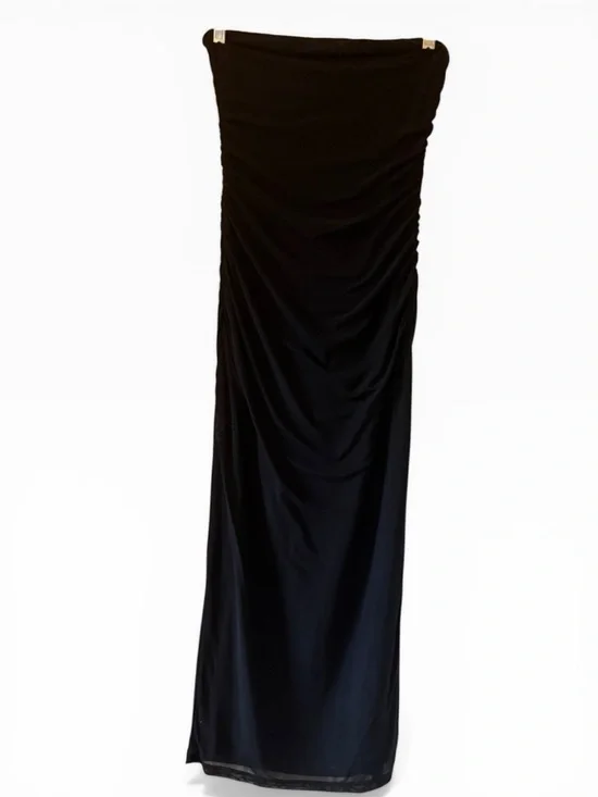 Strapless Black Bodycon Midi Dress - Sleek Evening Wear - Picture 9 of 9